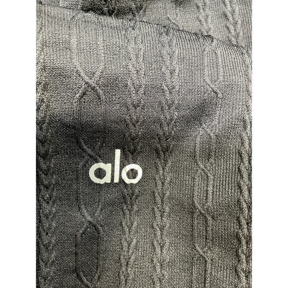 Alo Yoga Stretch Black Cable-Knit Leggings Size XS - Picture 4 of 4
